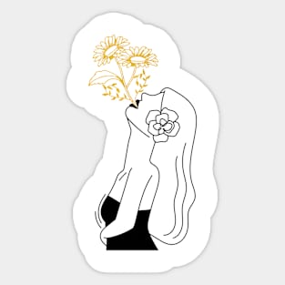 Drawn Girl Sticker